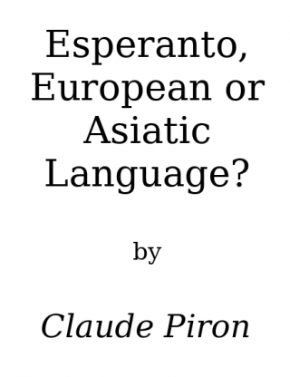 Esperanto: european or asiatic language?