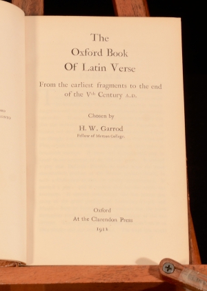 The Oxford Book of Latin Verse: From the Earliest Fragments to the End of the Vth Century A.D.